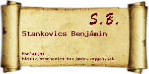 Stankovics Benjámin névjegykártya
