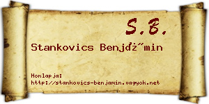 Stankovics Benjámin névjegykártya