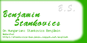benjamin stankovics business card
