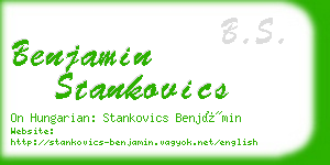 benjamin stankovics business card